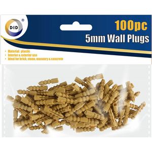 100x Pluggen/muurpluggen 5 mm - Pluggen