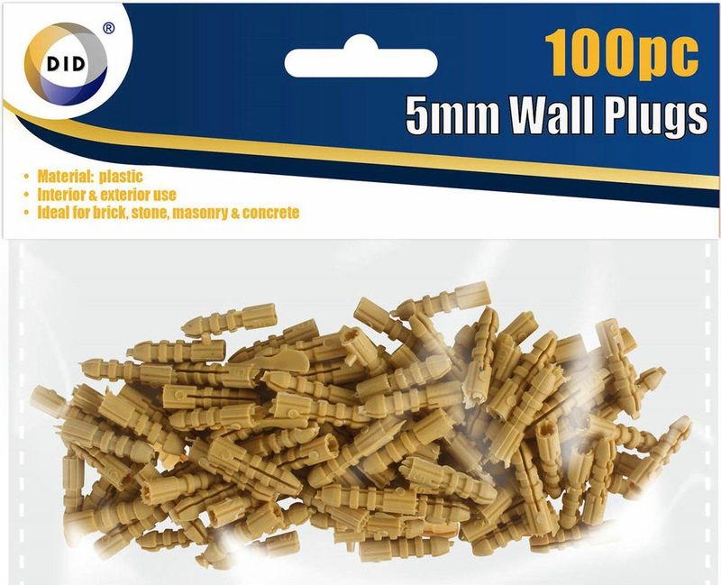 DID - Muurpluggenset - Beige - Kunststof - 100x Pluggen 5 mm