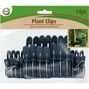 Groene plantenklemmen/plantenclips 14x stuks van 4,3 en 6,3 cm - Planten bindringen - Klemmen - Clips