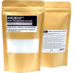 AWGifts - Aromatherapie Badzout - Verkoudheid & Griep - Eucalyptus - Gember - Zwarte Peper - 350 g