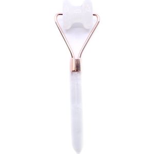 Bergkristal Kaak Roller - Gezichtsroller - 15x4.5x3cm - Edelsteen - Face Roller - Met 100% Katoenen Etui
