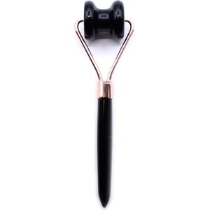 Zwarte Obsidiaan Kaak Roller - Gezichtsroller - 15x4.5x3cm - Edelsteen - Face Roller - Met 100% Katoenen Etui