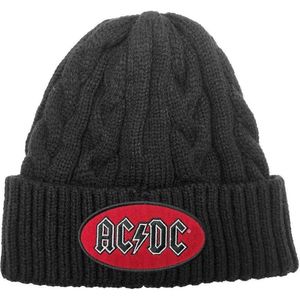 AC/DC - Oval Logo Beanie Muts - Zwart