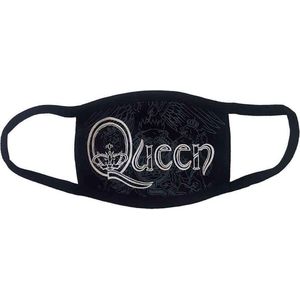Queen - White Retro Logo Masker - Zwart