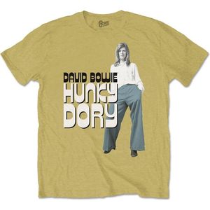 David Bowie - Hunky Dory 2 Heren T-shirt Geel