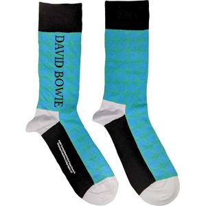 David Bowie - Circles Pattern - Enkelsokken - Blauw - 80% Katoen, UK Size 7-11