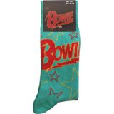 David Bowie - Stars Outline Logo - Sokken - Groen - 80% Katoen, UK Size 7 - 11 (Euro Size 41 - 45)