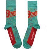 David Bowie - Stars Outline Logo - Sokken - Groen - 80% Katoen, UK Size 7 - 11 (Euro Size 41 - 45)