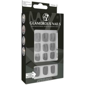 W7 - Glamorous Nails - Kunstnagels - Jet Black - 24 Stuks