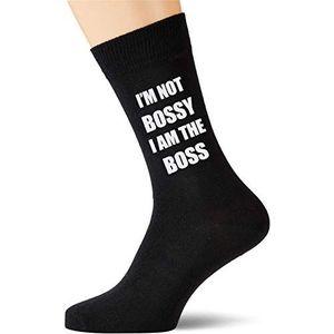 60 Tweede Makeover Beperkt Ik ben niet Bossy Ik ben de baas Zwarte Kalf Sokken Verjaardag Sokken Kerstmis Present Heren Verjaardag Geheime Kerstman