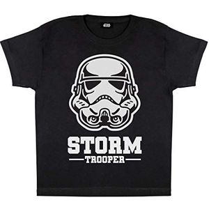 Star Wars Stormtrooper Mask T-shirt, Meisjes, 134-170, Schwarz, Officiële Koopwaar