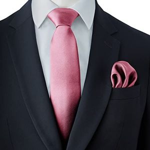 Rael-Brook Vierkante satijnen tassenset voor heren, roze, Eén maat, Roze
