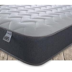 Starlight Beds Matras van traagschuim, voor eenpersoonsbed, met veren en traagschuim, zachte matras, 7,5 inch diep, grijs/wit, 80 cm x 200 cm