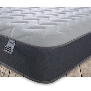 Starlight Beds Europese matras met enkel traagschuim. Europese enkele hybride matras met veren en traagschuim. 7,5 inch diep zachte matras, grijs/wit. (90 cm x 200 cm)