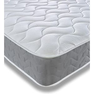 Starlight Beds - KORTE Single Memory Foam Matras. Hybrid Shorty Single Matras is geveerd met een traagschuim laag en grijze rand. Zacht/Medium stevigheid (75cm x175cm x 18cm) (2ft6 x 5ft9 x 17,8 cm)