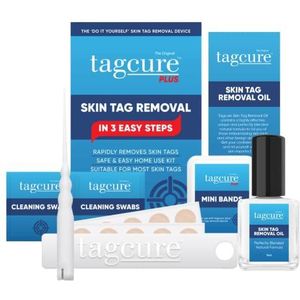 Tagcure Skin Tags Remover Kit voor eenvoudige verwijdering van wratten, moedervlekken en huidtags thuis (8. 'Plus' apparaat + olie (geschikt voor skintags van 0,5 cm of groter))