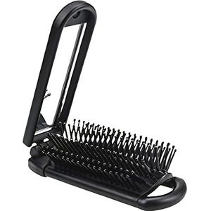 Kubus Vouwen Ontwarren Haar Baard Borstel Zwart Handige Pocket Spiegel