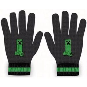 Minecraft Handschoenen - Zwart/Groen - One Size