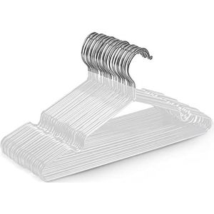 KEPLIN 20x premium rubberen gecoate metalen hangers - zwaar - ruimtebesparende organizer kledinghangers voor kledingkasten kapstok rails (wit)