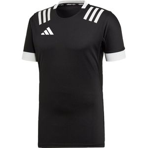 adidas - Performance 3-Stripes - Sportshirt - Zwart - 100% Polyester (Gerecycled)