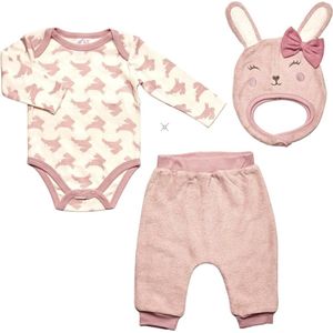 Rock-a-Bye Baby - 3-delige Baby Kledingset - Pink Roses - Maat 3-6 mnd - 68