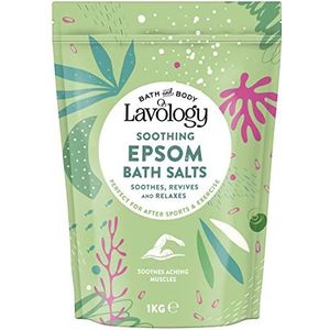 Lavology Epsom Badzout, alle natuurlijke ingrediënten, rustgevend, ontspannend, 1 kg
