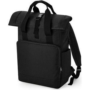 Recycled Twin Handle Roll-Top Laptop Backpack BagBase - 19 Liter Black