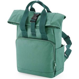 Recycled Mini Twin Handle Roll-Top Backpack BagBase Junior - 9 Liter Sage Green