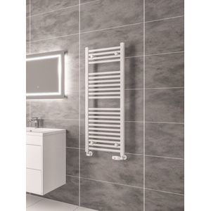 Eastbrook Biava - Handdoekradiator straight HV Wit glans 36x40cm