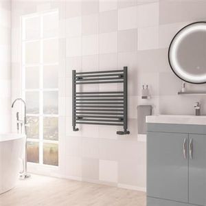 Eastbrook Biava multirail handdoekradiator 75x70cm 532W antraciet