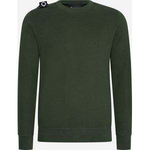 Mastrum - Crewneck Sweater - Groen - Katoen - Ribgebreide Afwerkingen