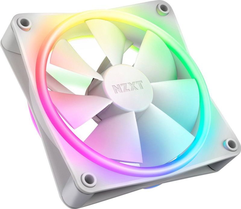 NZXT F120 RGB Duo - 120mm RGB-Ventilator - Wit - PWM-Besturing