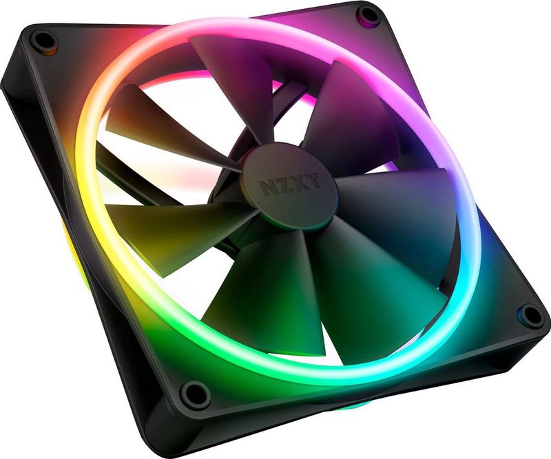NZXT F140 RGB Duo - 140mm RGB-ventilator - Zwart - Vloeistofdynamische lagers