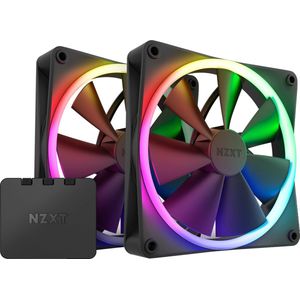 NZXT - F140 RGB DUO - Kastventilator - Zwart - 140mm - 2-pack