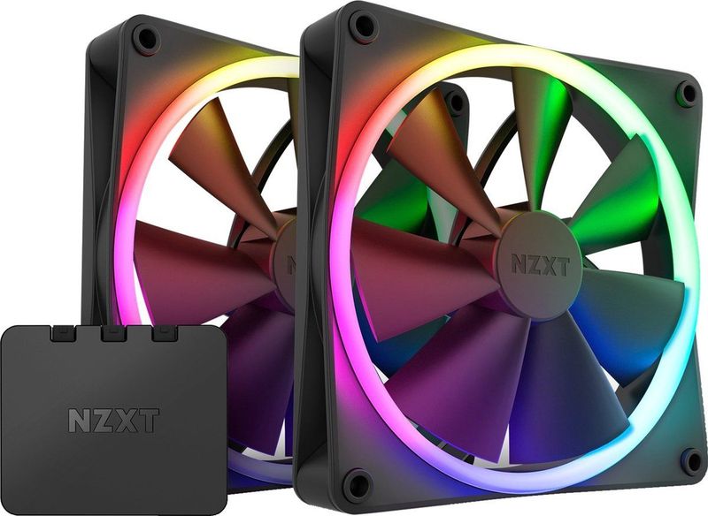 NZXT - F140 RGB DUO - Kastventilator - Zwart - 140mm - 2-pack