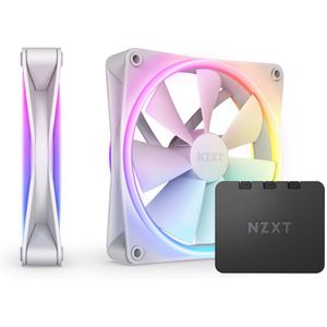 NZXT F140 RGB DUO 2-pack & RGB Controller - White - Case ventilator - 140mm - Wit met RGB-licht - 36 dBA