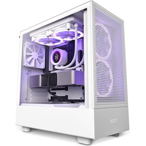 NZXT H5 FLOW White - Midtowermodel - Mini-IT - Micro-AT - ATX - Geen Voeding - SGCC Stee