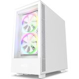 NZXT H5 ELITE White - Midtowermodel - Mini-ITX, Micro-ATX, ATX - geen voeding - SGCC Steel, Tempered Glass - Wit