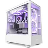 NZXT H5 ELITE White - Midtowermodel - Mini-ITX, Micro-ATX, ATX - geen voeding - SGCC Steel, Tempered Glass - Wit