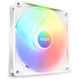 NZXT F140 RGB Core RF-C14SF-W1 140 mm RGB-ventilator op naaf gemonteerd, hoge statische druk en luchtcirculatie, hydrodynamische lagers, MLI-bediening, wit