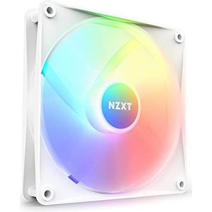 NZXT F140 RGB Core RF-C14SF-W1 140 mm RGB-ventilator op naaf gemonteerd, hoge statische druk en luchtcirculatie, hydrodynamische lagers, MLI-bediening, wit