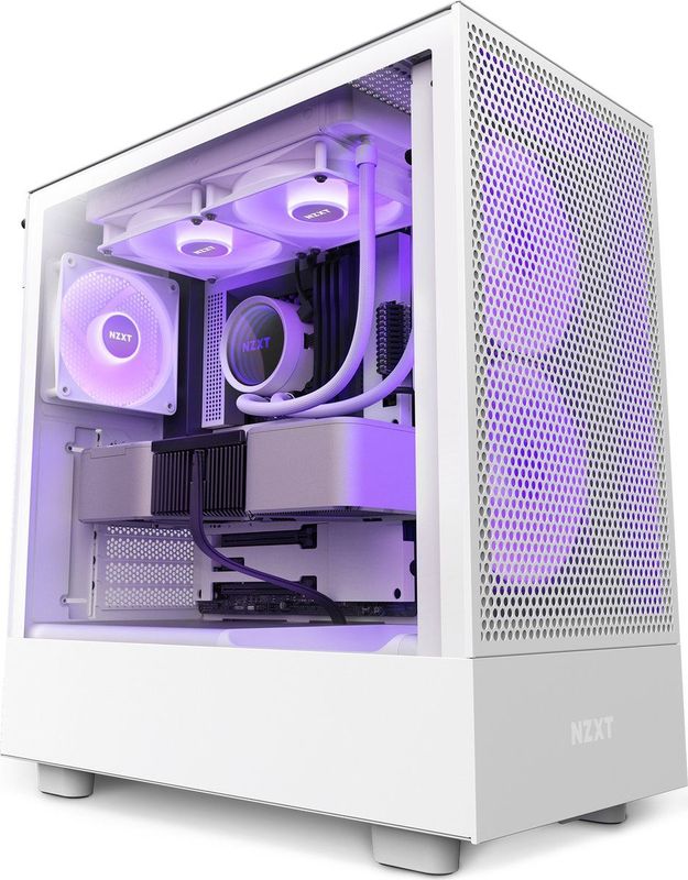 NZXT H5 Flow RGB - PC-behuizing - Tower - Wit - ATX - EATX - Micro-ATX - Mini-ITX