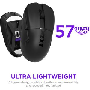 NZXT - Lift Elite Black - Muis - Draadloos - Zwart - 57 Gram