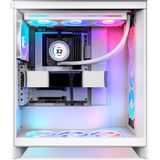 NZXT H7 Flow RGB | Mid-Tower-ATX-Airflow-Gehäuse mit RGB-Lüftern | Unterstützt Lüfter im Boden zur direkten GPU-Kühlung | 360 mm RGB-Single-Frame-Lüfter | Weiß