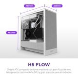 NZXT H5 Flow Mid-Tower-Gehäuse, Weiß