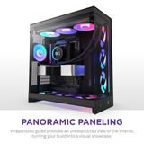 NZXT - H9 Flow RGB - Midi Tower ATX Gaming Behuizing - Zwart - Glasvenster