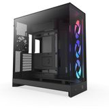 NZXT - H9 Flow RGB - Midi Tower ATX Gaming Behuizing - Zwart - Glasvenster