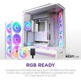 NZXT - H9 Flow RGB+ - Midi Tower ATX Gaming Behuizing - Wit - Glasvenster