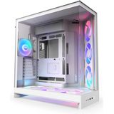 NZXT - H9 Flow RGB+ - Midi Tower ATX Gaming Behuizing - Wit - Glasvenster