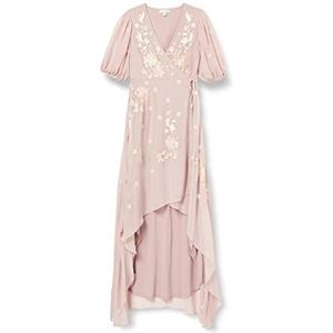 Frock and Frill Vrouwen Bloemen Geborduurde Jurk Speciale Gelegenheid, Bruids Rose Blush, 12